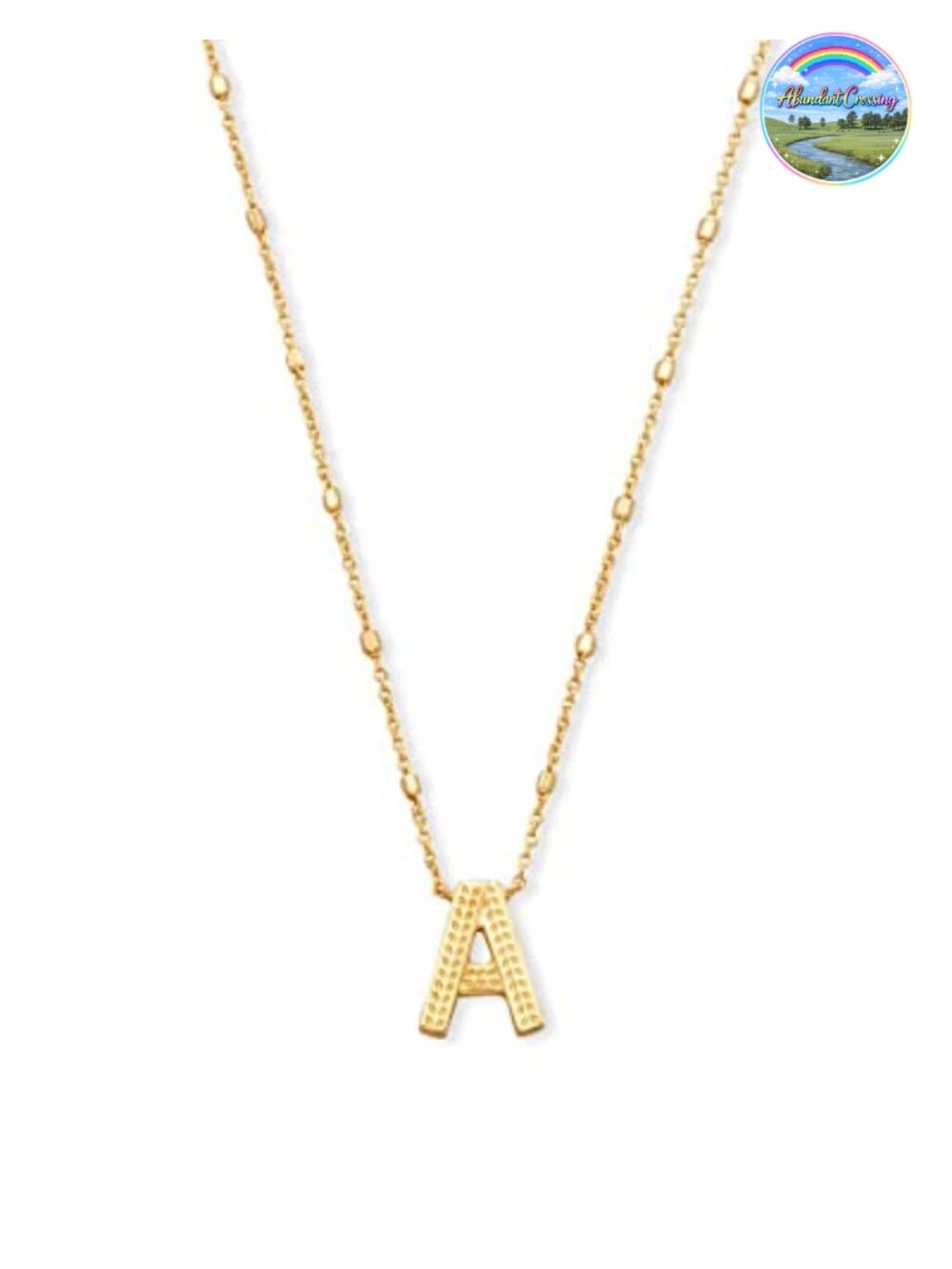 Kendra Scott Letter A Pendant Necklace Gold-Plated Brass 19" Chain Women's